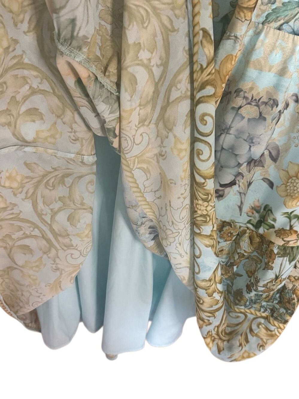 Soft Surroundings Baroque Maxi Dress Tiered Floral Lined Beaded Size Small - Picture 7 of 8